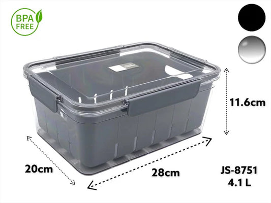 Acrylic Airtight Rectangular Storage Box & Strainer 4.1L