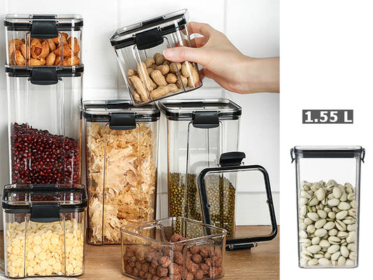 Acrylic Airtight Squared Food Jar 1.55 lt