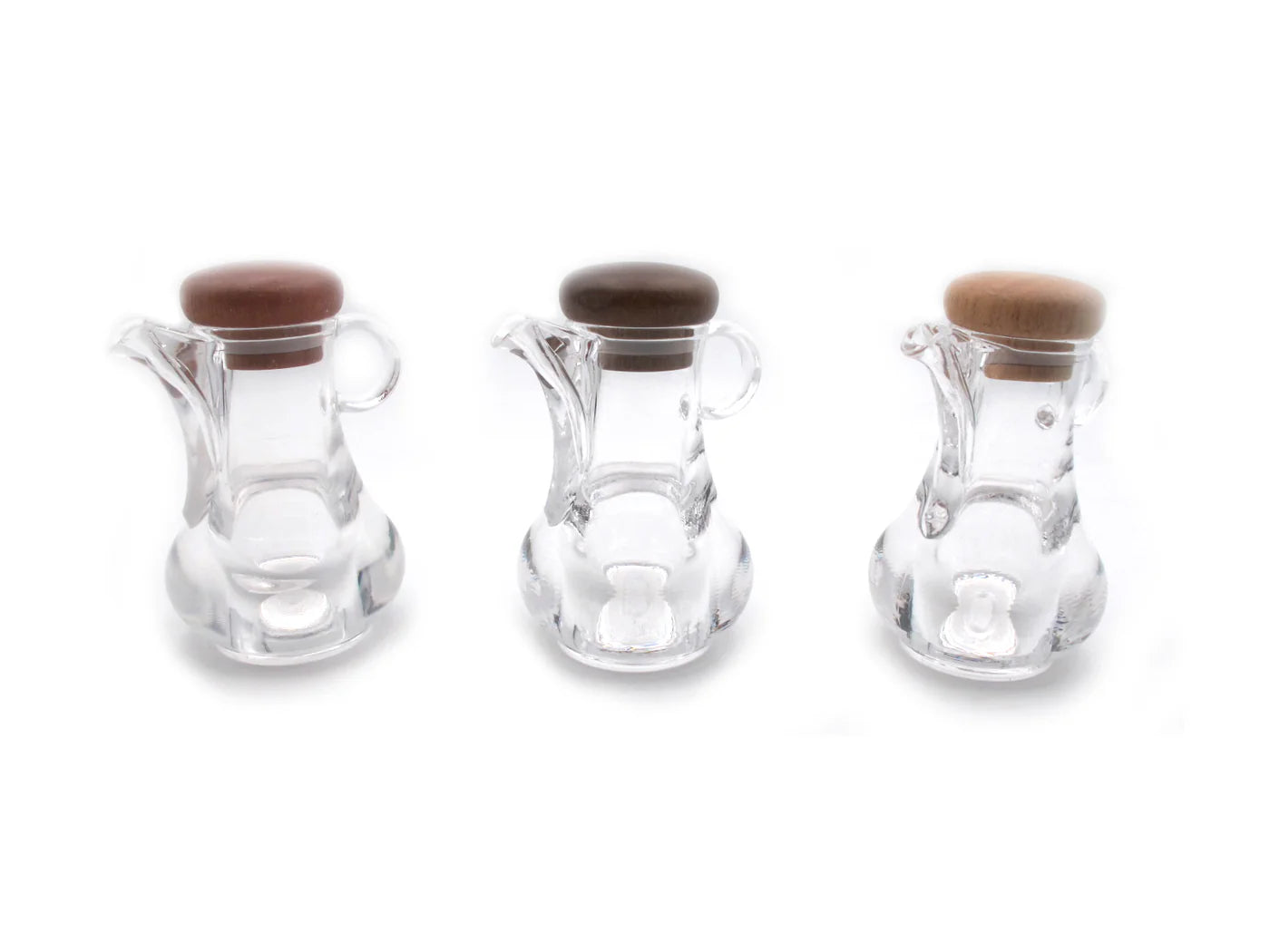 Acrylic oil dispenser with wooden lid