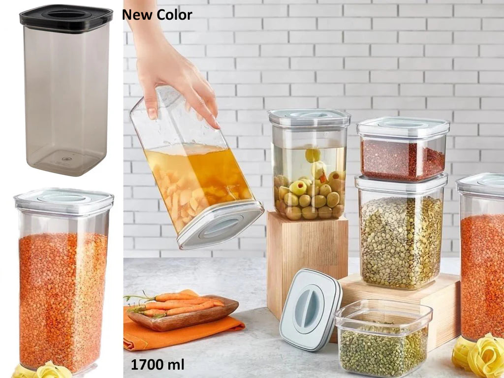 Airtight Liquid Sealed Always Fresh Acrylic Jar 1700ml