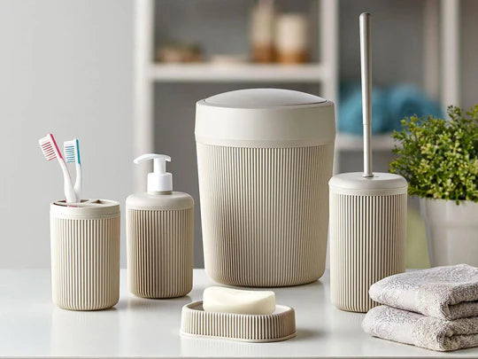 Alesta 5 Pieces Plastic Bathroom Accessories Set