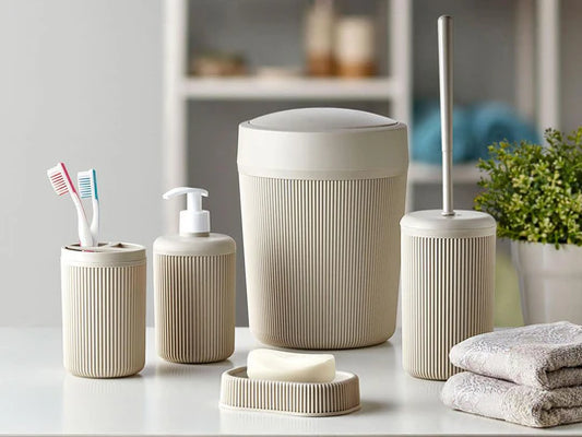 Alesta 5 Pieces Plastic Bathroom Accessories Set