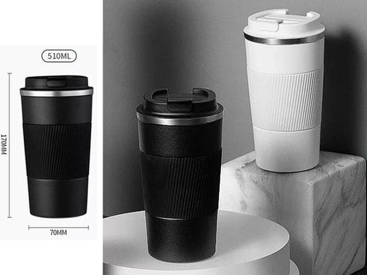 Black or White Stainless Steel Travel Mug