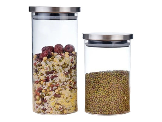 Borosilicate Glass Jar 650 ml w SS Cover & Silicone Rim