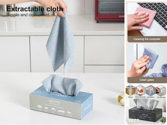 Box of 20 extractable microfiber cloths 20x20 cm