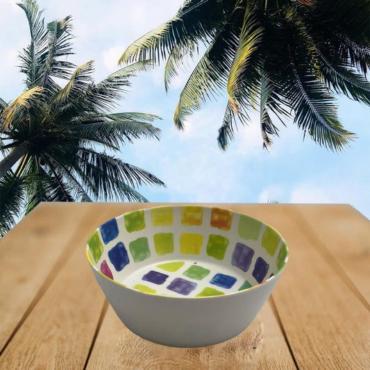 Colorful Squares Melamine Bowl X6 - 6.25"