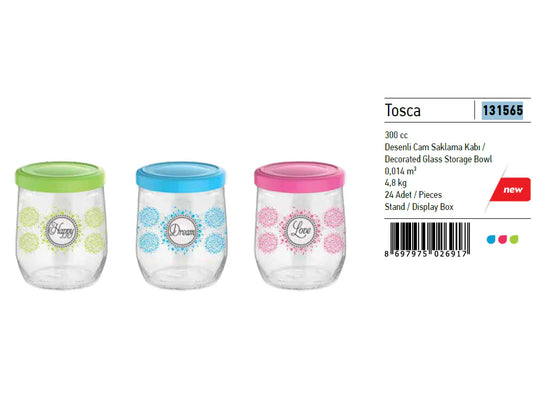 Decorated Glass Storage Jar