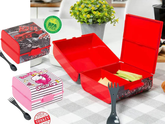 Double Colorful Lunch Box with Spoon