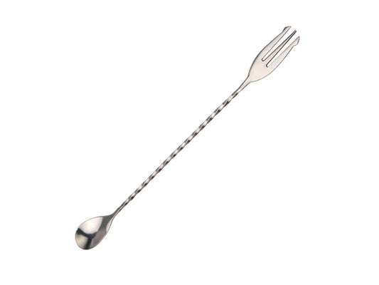Fork Tipped Cocktail Mixing Long Spoon