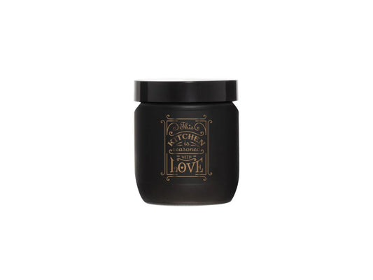 Glass Black Decorated Jar 425 cc