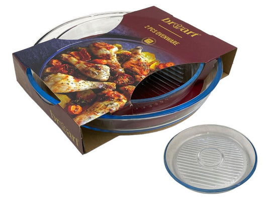 Grill Base Round Oven Tray Set of 2