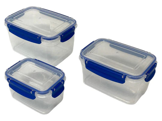 Large 4 Locks Rectangular Food Storage Set of 3