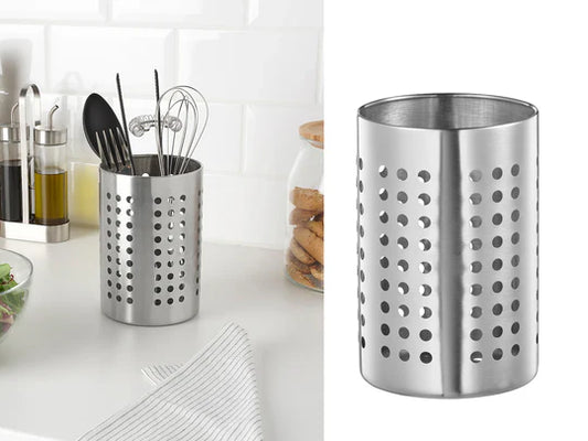 Large Stainless Steel Utensils Holder H:20 cm
