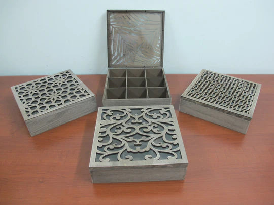 Large Wooden Tea Box 9 compartments