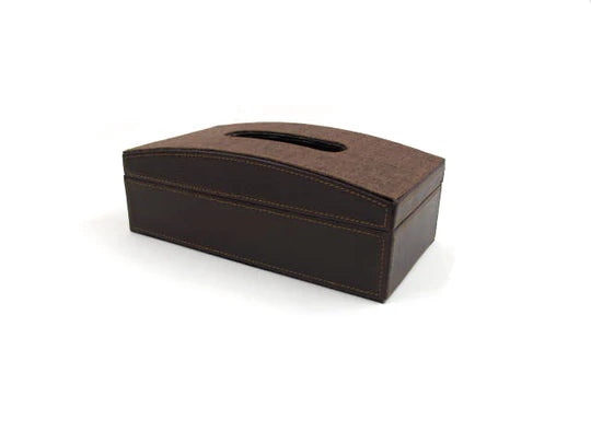 Leather with Fabric Tissue Box Car Cover Shape