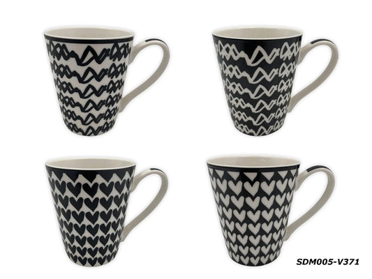 Porcelain Mug Black Patterns