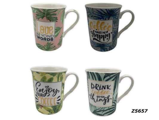 Porcelain Mug Leaf Design