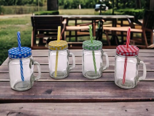 Mason Mug with Straw