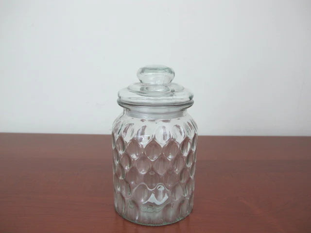Medium Glass Jar Bee Hive Design