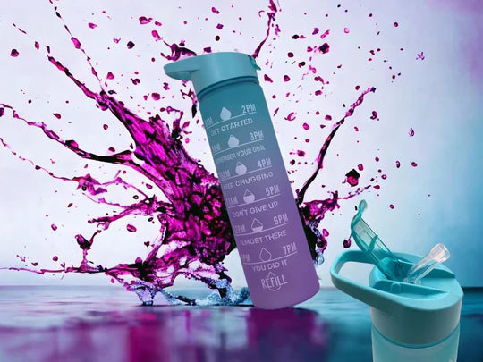 Motivational Water Bottle 800 ml Colorful Design