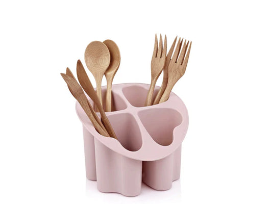 Plastic Cutlery Holder 4 Hearts