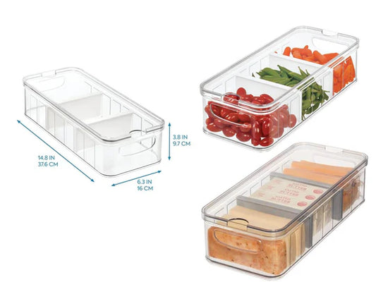 Refrigerator and Pantry Large Divided Organizer with Han