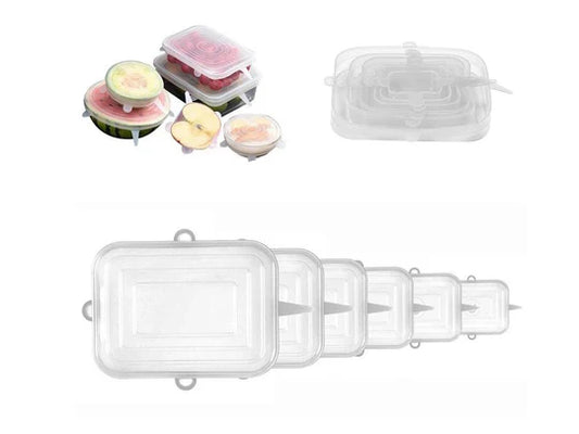 Reusable Rectangular Silicon Covers set of 6