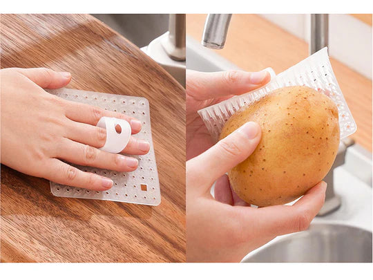 Rough Squared Plastic Scourer with Finger Holder X3