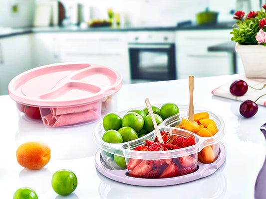 Round Divided Storage Box 0.75L