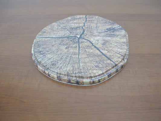 Round Melamine presentation Plate Wooden trunk
