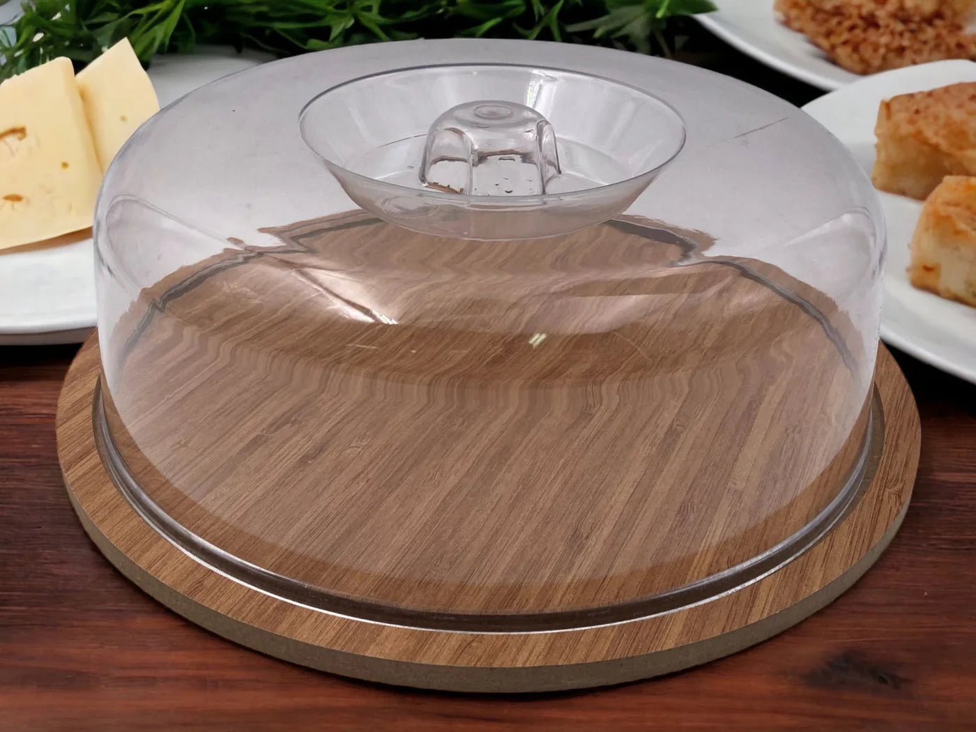 Round Wooden Cheese Dome 27 cm