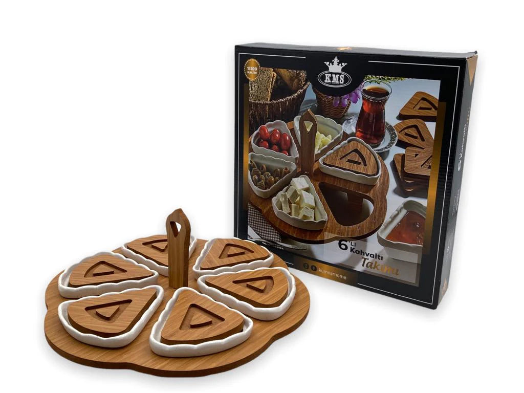 Round divided tray with covers 6 comp