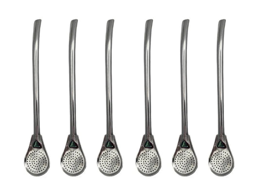 Set of 6 Stainless Steel Modern Matteh Straws