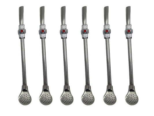 Set of 6 Stainless Steel Matteh Straws