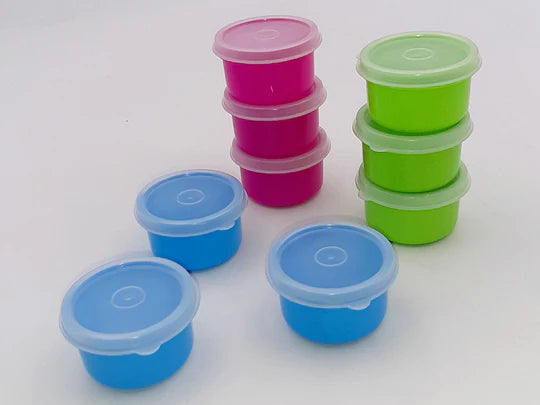Set of 3 Mini Round Colored Storage Containers