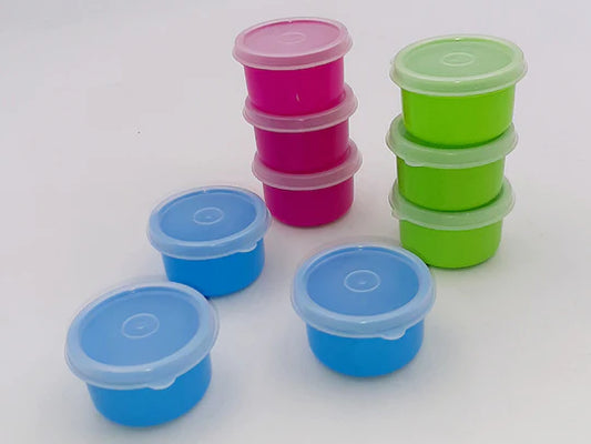 Set of 3 Mini Round Colored Storage Containers