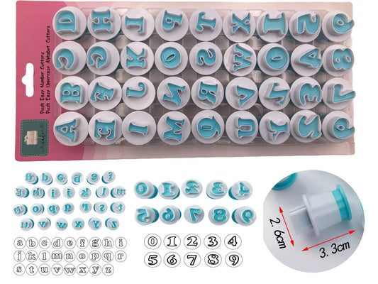 Set of plastic cutters letter and numbers 36 pcs
