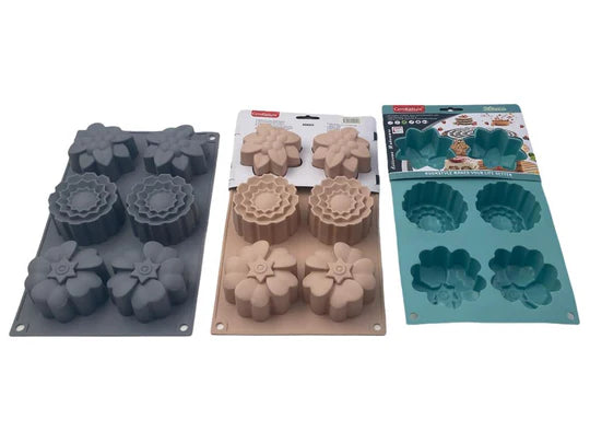 Silicone 6 pcs Multi Flowers Mold 27.5x17x4cm