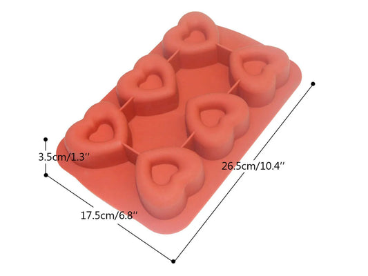 Silicone Heart Shape 6 Cavities