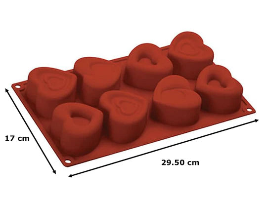 Silicone Multi Hearts Shapes 8 cavities