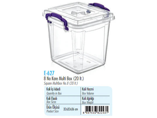 Squared Clear Box; 20 lt
