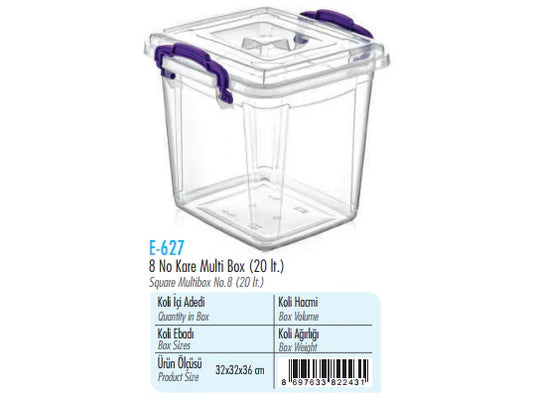Squared Clear Box; 20 lt