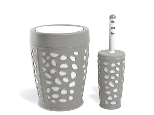 Stone Dust Bin & Toilet Brush Set