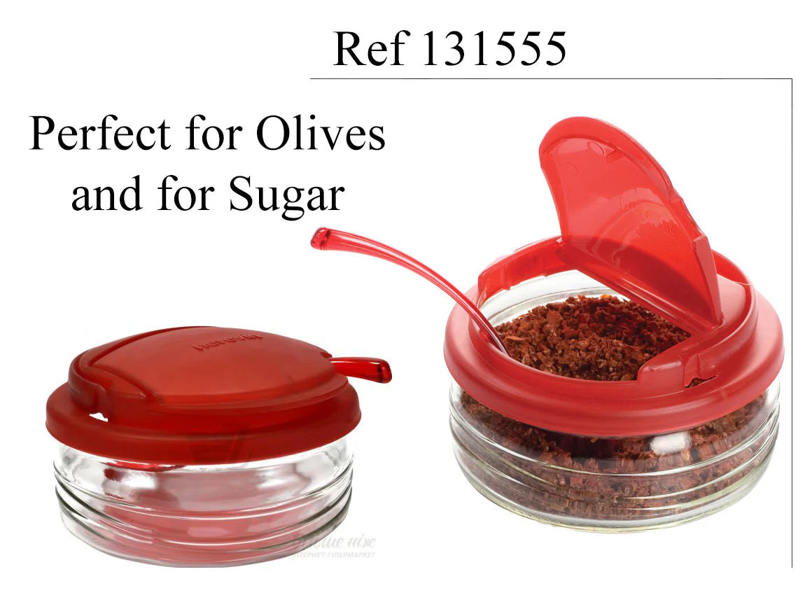 Sugar server with spoon