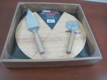 Wooden Pizza Serving Set