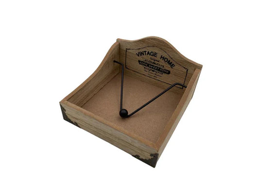 Wooden "Vintage Home" Napkin Holder