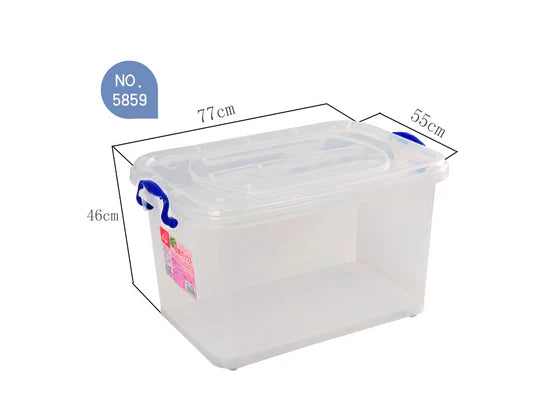 ECOPLUS Clear Storage Box 130 lt with Wheels