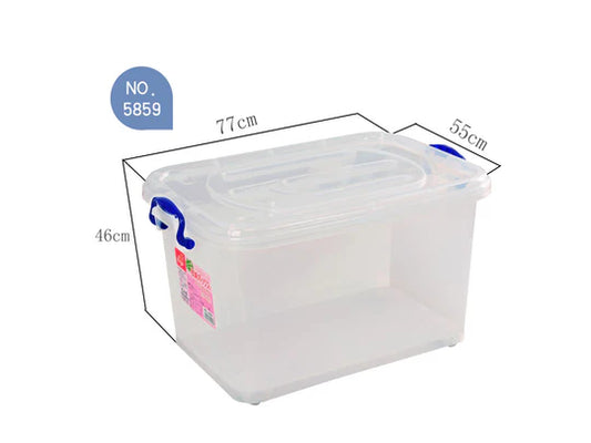 ECOPLUS Clear Storage Box 130 lt with Wheels