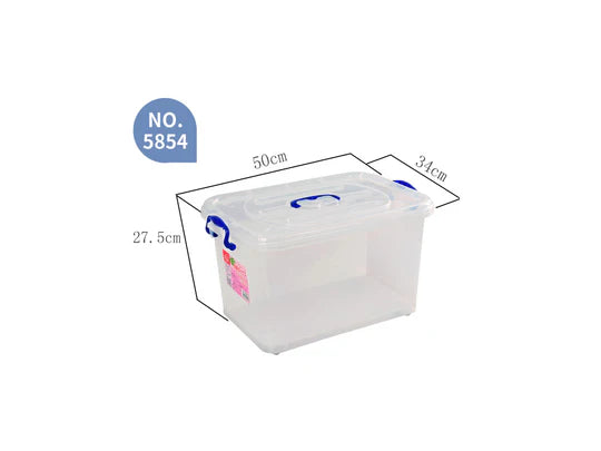 ECOPLUS Clear Storage Box 30 lt with Wheels